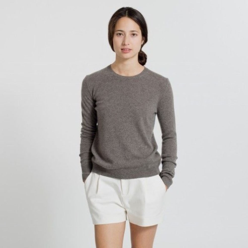 Everlane Taupe Cashmere Crew Sweater